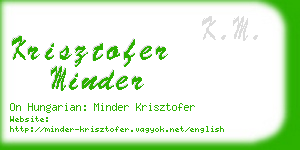 krisztofer minder business card